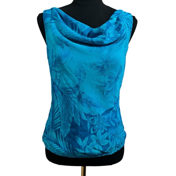 Studio I Tops - Y2K Beach Resort Wear Icy Blue Cowl Neck Top Size 10